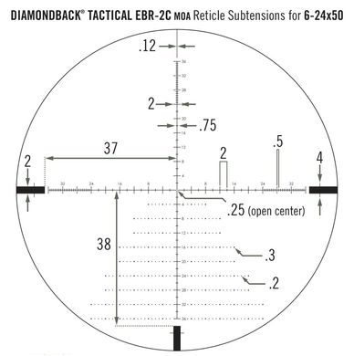 Зображення Приціл оптичний Vortex Diamondback Tactical FFP 6-24x50 EBR-2C MOA (929059) 929059 - Приціли Vortex