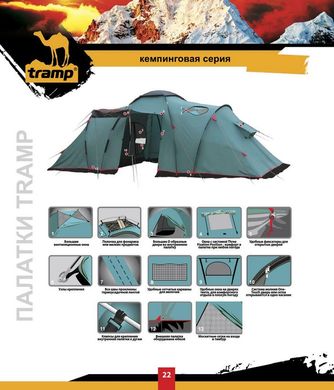Зображення Палатка кемпинговая карповая четырехместная Tramp Anaconda 4 (TRT-078) TRT-078 - Кемпінгові намети Tramp