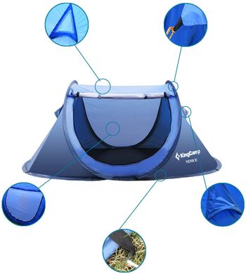 Картинка Туристическая палатка-автомат King Camp Venice Pop Up (KT3071 Blue) KT3071 Blue - Туристические палатки King Camp
