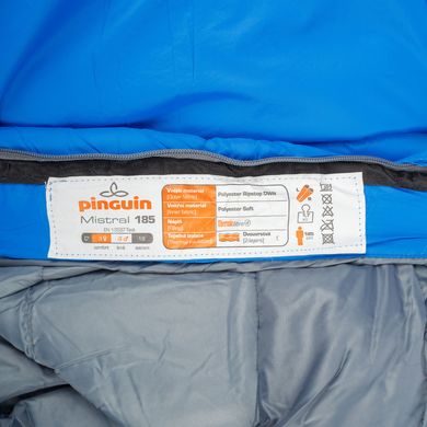 Картинка Спальный мешок Pinguin Mistral (4°C), 195 см Right Zip, Blue (PNG 213.195.Blue-R) PNG 213.195.Blue-R - Спальные мешки Pinguin