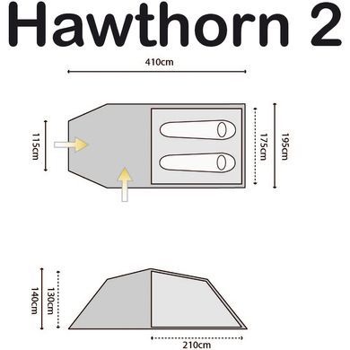 Картинка Палатка 2 местная для треккинга Highlander Hawthorn 2 Olive (927946) 927946 - Туристические палатки Highlander