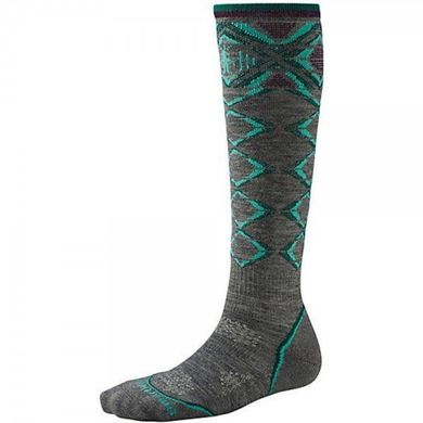 Зображення Шкарпетки жіночі мериносові Smartwool PhD Ski Light Pattern Medium Gray, р.M (SW SW248.052-M) SW SW248.052-M - Гірськолижні шкарпетки Smartwool