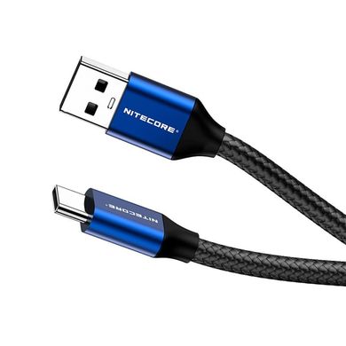 Картинка Кабель Nitecore UAC20 USB Type-C to USB-A 2.0 (1000мм) 6-1376 - Зарядные устройства Nitecore