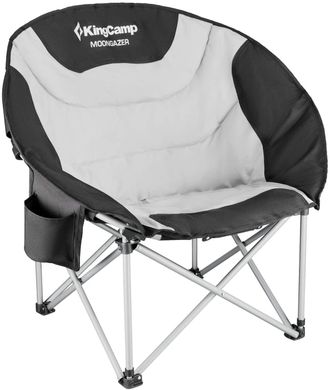 Картинка Раскладное кресло-шезлонг KingCamp Deluxe Moon Chair KC3889 black/grey - Шезлонги King Camp