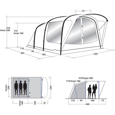 Картинка Палатка Outwell Lindale 3PA Green (111176) 929225 - Кемпинговые палатки Outwell