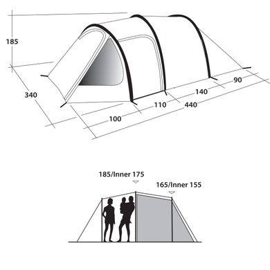 Картинка Палатка 5 местная для кемпинга Outwell Earth 5 Blue (928735) 928735 - Кемпинговые палатки Outwell