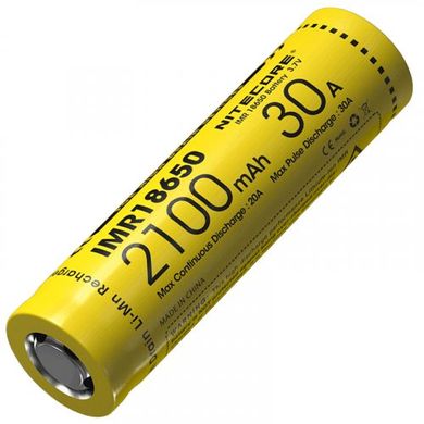 Картинка Аккумулятор литиевый Li-Ion IMR 18650 Nitecore 3,7V (30A, 2100mAh) 6-1240 - Аккумуляторы Nitecore