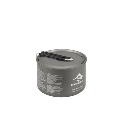 Картинка Кастрюля алюминиевая со складной ручкой Sea To Summit - Alpha Pot Black, 2700 мл STS APOTA2.7L - Кастрюли и чайники для походов Sea to Summit