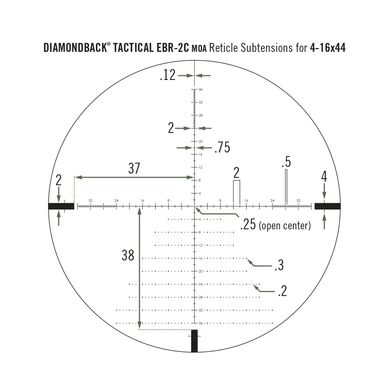 Картинка Прицел оптический Vortex Diamondback Tactical FFP 4-16x44 EBR-2C MOA (929057) 929057 - Прицелы Vortex