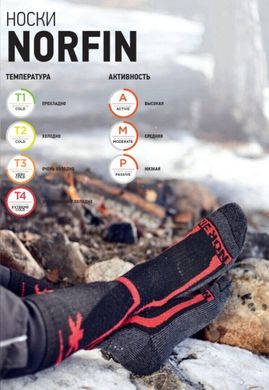 Зображення Шкарпетки Norfin MERINO ARCTIC MIDWEIGHT T4A (80% вовна, 15% нейл., 5% спанд.) р.L(42-44) 303804-03L 303804-03L - Шкарпетки Norfin