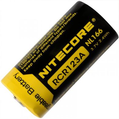 Зображення Акумулятор літієвий Li-Ion CR123A Nitecore NL166 3.7V (650mAh), захищений 6-1022 - Аккумулятори Nitecore