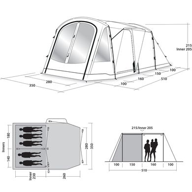 Картинка Палатка Outwell Nevada 5P Navy Night (111203) 929227 - Кемпинговые палатки Outwell