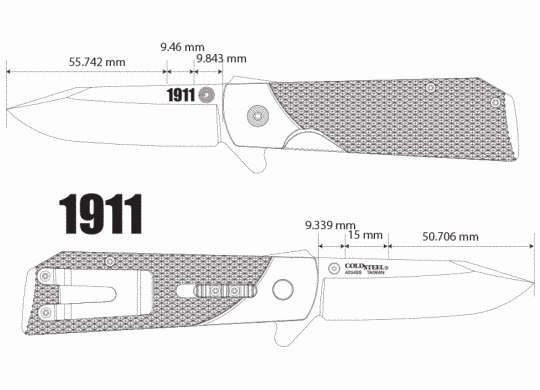 Зображення Ніж складаний Cold Steel 1911, Black (CST CS-20NPJAAZ) CST CS-20NPJAAZ - Ножі Cold Steel