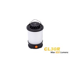 Картинка 2 в 1 - Фонарь кемпинговый + Power Bank Fenix CL30R (LED, 650 люмен, 6 режимов, 3x18650, USB), черный, комплект CL30R   раздел Кемпинговые фонари