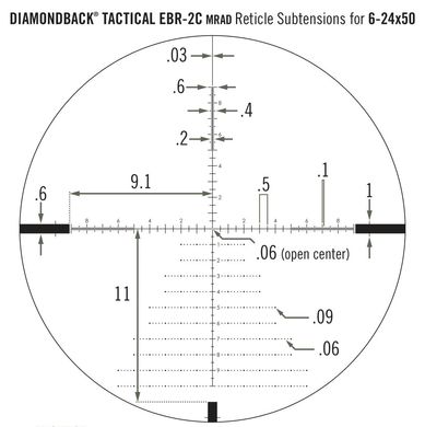 Картинка Прицел оптический Vortex Diamondback Tactical FFP 6-24x50 EBR-2C MRAD (929060) 929060 - Прицелы Vortex