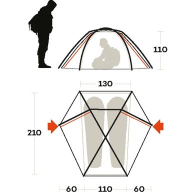 Картинка Палатка 2 местная для треккинга Ferrino Force 2 Light Grey (928973) 928973 - Туристические палатки Ferrino