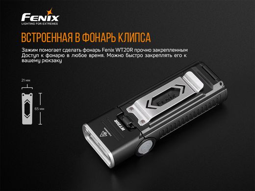 Картинка Фонарь ручной Fenix WT20R (Led, 400 люмен, 6 режимов, 2xAA, USB), комплект WT20R - Ручные фонари Fenix