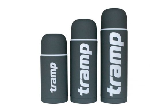Картинка Термос Tramp Soft Touch 0,75 л Черный (TRC-108-grey) TRC-108-grey - Термосы Tramp