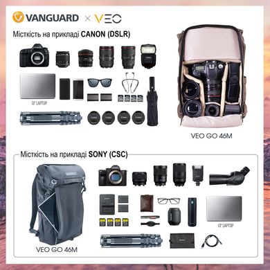 Зображення Рюкзак Vanguard VEO GO 46M Black (DAS301642) DAS301642 - Сумки та рюкзаки для фототехніки Vanguard