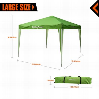 Зображення Тент-шатер со стойками KingCamp Gazebo (KT3050 Green) KT3050 Green - Шатри та тенти King Camp