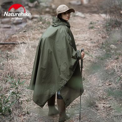 Картинка Плащ-дощовик Naturehike NH21FS036, p-p L, армійський зелений 6927595772300 - Защита от дождя Naturehike
