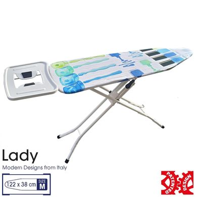 Зображення Дошка для прасування Casa Si Lady 122x38 White/Blue Laquer (CS93574R267) DAS302443 - Прасувальні дошки Casa Si