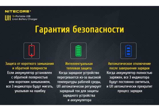 Картинка Зарядное устройство Nitecore UI1 (6-1350_1), 1 канал 6-1350_1 - Зарядные устройства Nitecore