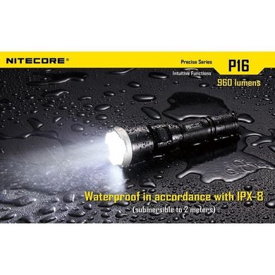 Картинка Фонарь ручной Nitecore P16 TAC (Cree XM-L2 T6, 1000 люмен, 7 режимов, 1x18650) 6-1094 - Ручные фонари Nitecore