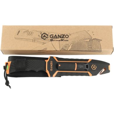 Картинка Нож нескладной туристический Ganzo G8012-OR (115/245 мм) G8012V2-OR - Ножи Ganzo