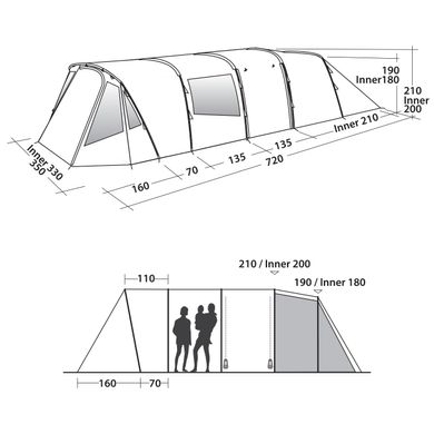 Картинка Палатка 6+ местная для кемпинга Easy Camp Palmdale 600 Lux Forest Green (928312) 928312 - Кемпинговые палатки Easy Camp