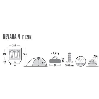 Картинка Палатка 4 местная для рыбалки High Peak Nevada 4 Dark Grey/Red (926274) 926274   раздел Туристические палатки