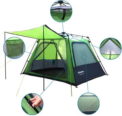 Картинка Кемпинговая 3 местная шатер-палатка King Camp CAMP KING 3 EASY UP (KT3096 Green) KT3096 Green - Шатры и тенты King Camp