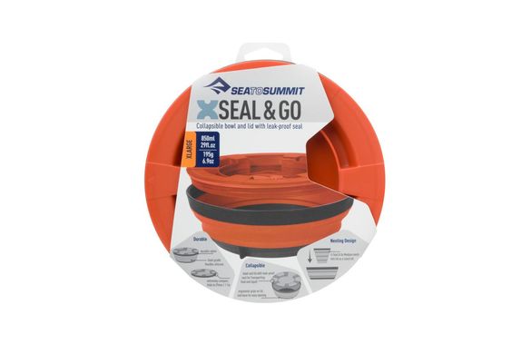 Зображення Миска складна з кришкою X-Seal & Go, Rust, 850 мл Sea to Summit (STS AXSEALXLRU) STS AXSEALXLRU - Похідне кухонне приладдя Sea to Summit