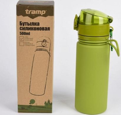 Картинка Бутылка силиконовая Tramp 500 мл olive TRC-093-olive - Бутылки Tramp