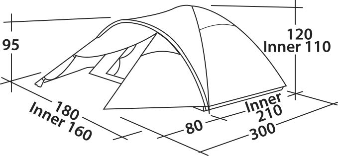 Картинка Палатка трехместная Easy Camp Quasar 300 Steel Blue (929567) 929567 - Туристические палатки Easy Camp