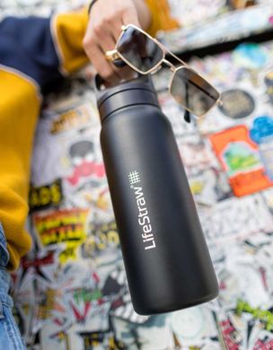 Картинка Пляшка-фільтр для води LifeStraw Go SS Filter Bottle, 700 мл, Kyoto Orange (LSW LGV42SORWW) LSW LGV42SORWW - Фильтры для воды LifeStraw