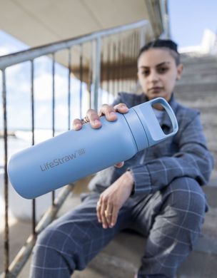 Картинка Пляшка-фільтр для води LifeStraw Go SS Filter Bottle, 700 мл, Kyoto Orange (LSW LGV42SORWW) LSW LGV42SORWW - Фильтры для воды LifeStraw