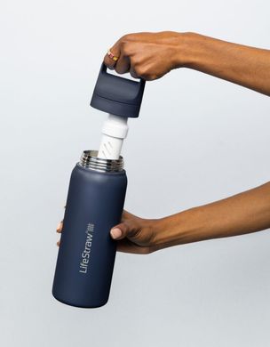 Картинка Пляшка-фільтр для води LifeStraw Go SS Filter Bottle, 700 мл, Kyoto Orange (LSW LGV42SORWW) LSW LGV42SORWW - Фильтры для воды LifeStraw