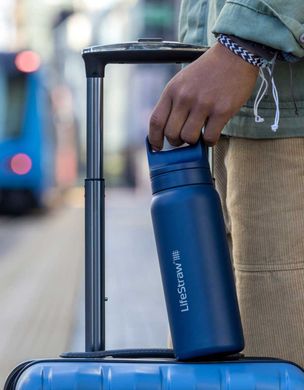 Картинка Пляшка-фільтр для води LifeStraw Go SS Filter Bottle, 700 мл, Kyoto Orange (LSW LGV42SORWW) LSW LGV42SORWW - Фильтры для воды LifeStraw