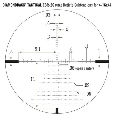 Зображення Приціл оптичний Vortex Diamondback Tactical FFP 4-16x44 EBR-2C MRAD (929058) 929058 - Приціли Vortex