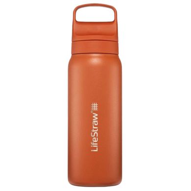 Зображення Пляшка-фільтр для води LifeStraw Go SS Filter Bottle, 700 мл, Kyoto Orange (LSW LGV42SORWW) LSW LGV42SORWW - Фільтри для води LifeStraw