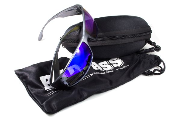 Зображення Окуляри захистні Global Vision BAD-ASS-1 GunMetal (G-Tech™ blue) синие зеркальные 1БЕД1-ГМ90 - Спортивні окуляри Global Vision