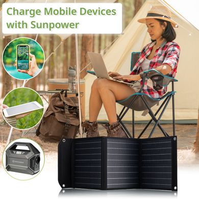 Зображення Портативний зарядний пристрій сонячна панель Bresser Mobile Solar Charger 40 Watt USB DC (3810040) 930149 - Зарядні пристрої Bresser