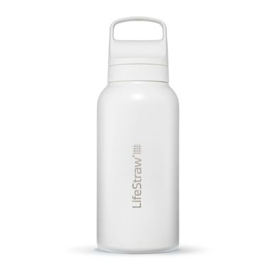 Картинка Пляшка-фільтр для води LifeStraw Go SS Filter Bottle, 1 л, Polar White (LSW LGV41SWHWW) LSW LGV41SWHWW - Фильтры для воды LifeStraw