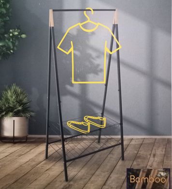 Зображення Стійка для одягу Casa Si Garment Rack Bamboo Black (CS92308W04) DAS302434 - Вішалки для одягу Casa Si