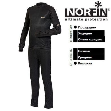 Зображення Подростковое термобелье Norfin Thermo Line Junior black (1-й, 2-й шар) 146 308101-146 - Термобілизна Norfin