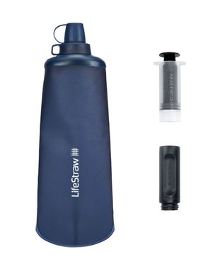 Зображення Пляшка-фільтр для води LifeStraw Peak Squeeze, 1 л, Mountain Blue (LSW LSPSF1MBWW) LSW LSPSF1MBWW - Фільтри для води LifeStraw