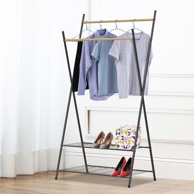 Зображення Стійка для одягу Casa Si Garment Rack Bamboo Black (CS92309W04) DAS302433 - Вішалки для одягу Casa Si