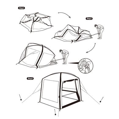Картинка Тент для кемпінгу Naturehike Hexagon Inflatable NH20TM002 380*329*220 6927595746578 - Туристические палатки Naturehike