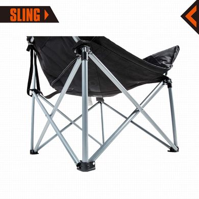 Картинка Кресло-шезлонг KingCamp Heavy duty steel folding chair KC3976 black/grey - Шезлонги King Camp